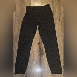 Zobha Black And Green Leopard-Print High-Waist Leggings
